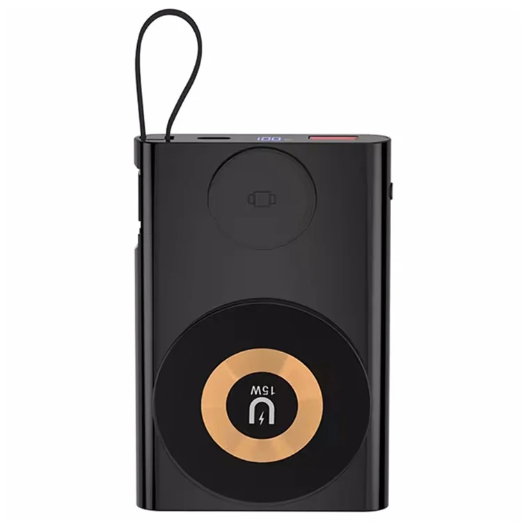 MIUSB W-166 22,5 W Chargeur Rapide 10 000 mAh Power Bank Chargeur sans Fil Magnétique pour iPhone Watch - Noir