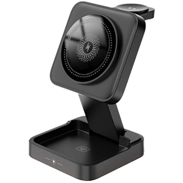 Montre-téléphone LHT-69, écouteur 3 en 1, support de charge de bureau pliable, chargeur magnétique sans fil - Noir