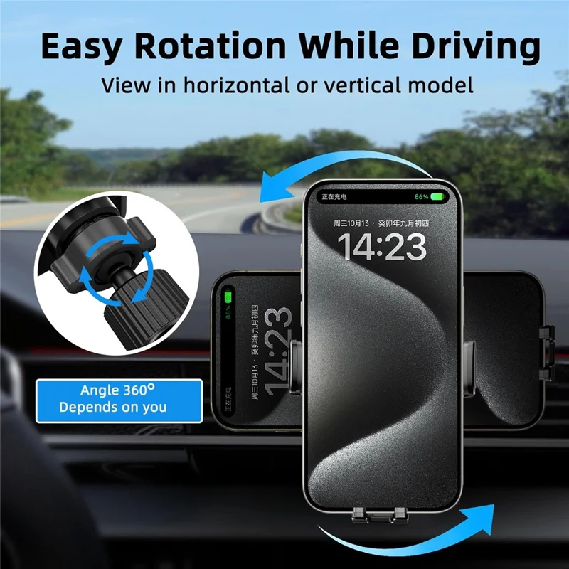 WIWU CH-321 Car Air Vent Phone Bracket 15W Wireless Charger Auto Clamping Phone Holder