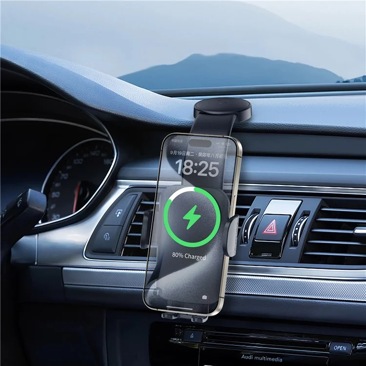 WIWU CH-322 Car Bracket 15W Wireless Charger Auto Clamping Phone Holder