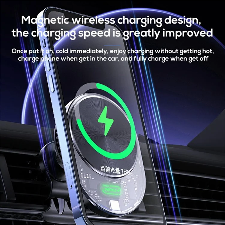 Memo CW01 Air Ventilín de Aire Magnetic Wireless Carger Phone Soporte de Enfriamiento de Soporte Para Iphone 15-12