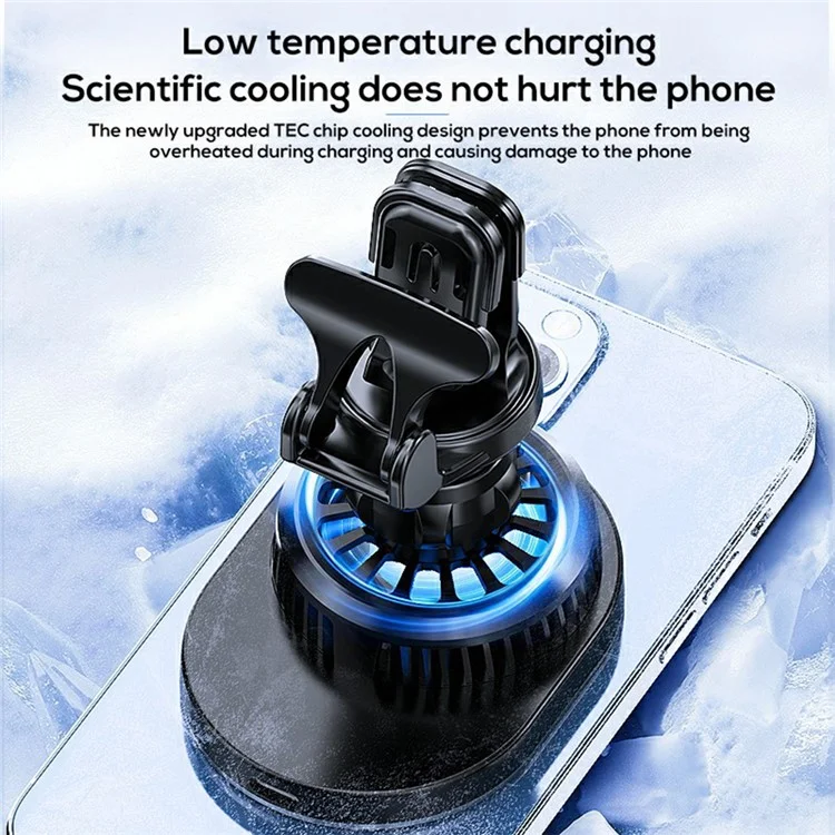 Memo CW01 Air Ventilín de Aire Magnetic Wireless Carger Phone Soporte de Enfriamiento de Soporte Para Iphone 15-12