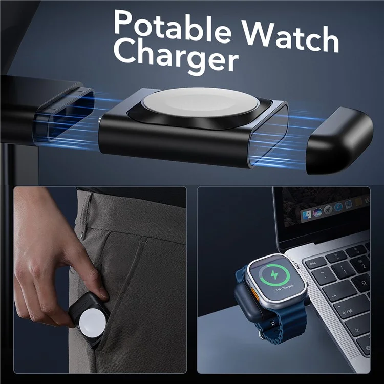 ESR 2C566 Qi2 15W 3-in-1 Wireless Charger Compatible with MagSafe Charging Stand - Black / US Plug