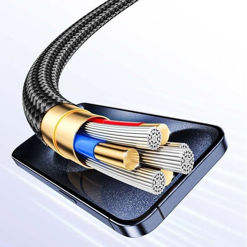 AWEI W23 1,2m Typ-c Zum Typ-c + ip + Wireless Ladegerät Für Apple Watch 3-in-1-ladekabel - Schwarz