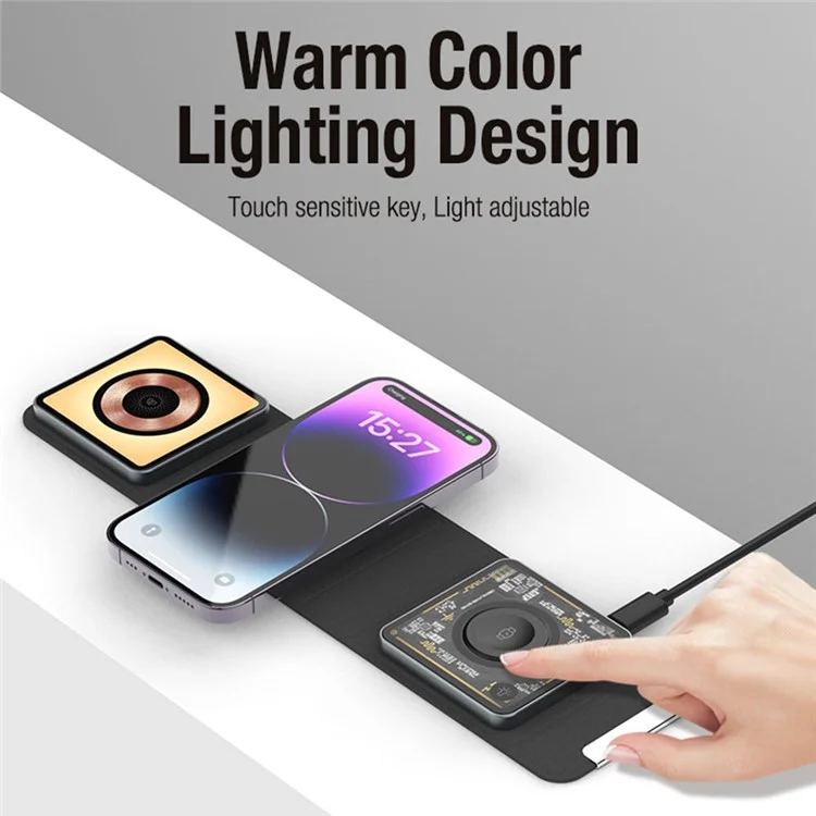 Z21 3-in-1 15W Magnetic Wireless Charger Foldable Portable Charging Station