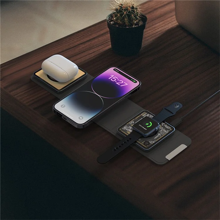 Z21 3-in-1 15W Magnetic Wireless Charger Foldable Portable Charging Station