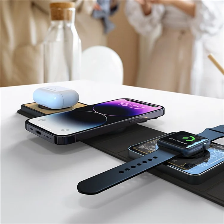 Z21 3-in-1 15W Magnetic Wireless Charger Foldable Portable Charging Station