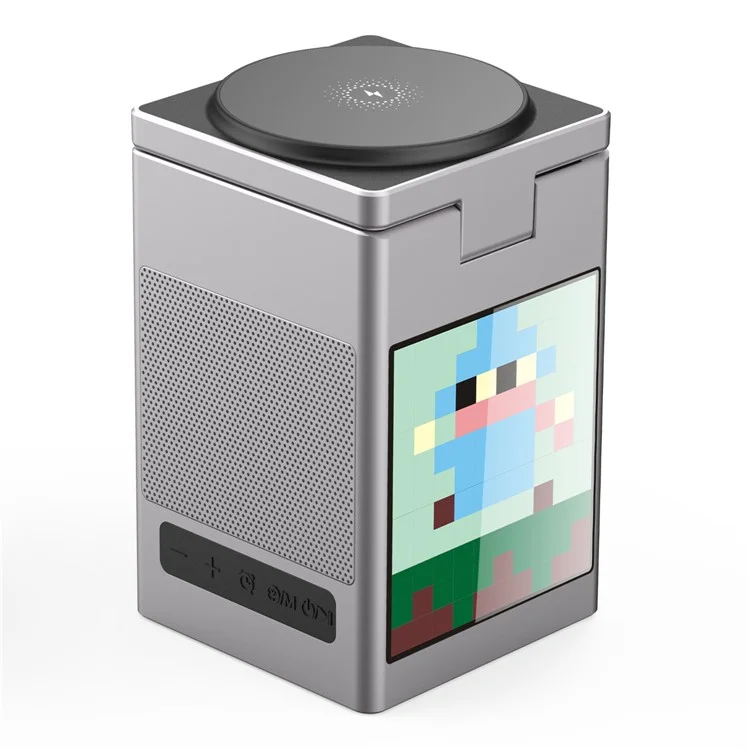 S5 15W 6 en 1 Cargador Inalámbrico Magnético Con Altavoz Bluetooth, Docking de Carga Rápida. - Gris