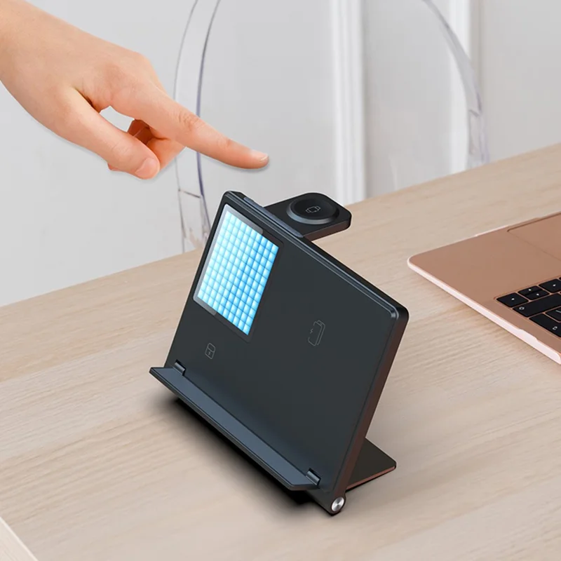 F20 15W 5-in-1 Multifunctional Wireless Charger Folding Charging Stand for Cell Phone, Watch, Earbuds