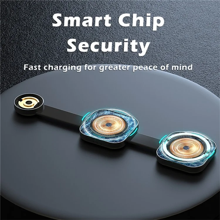 AD10 3-in-1 for Apple Watch / AirPods / Phone Foldable Charging Dock 15W Magnetic Wireless Charger - Black