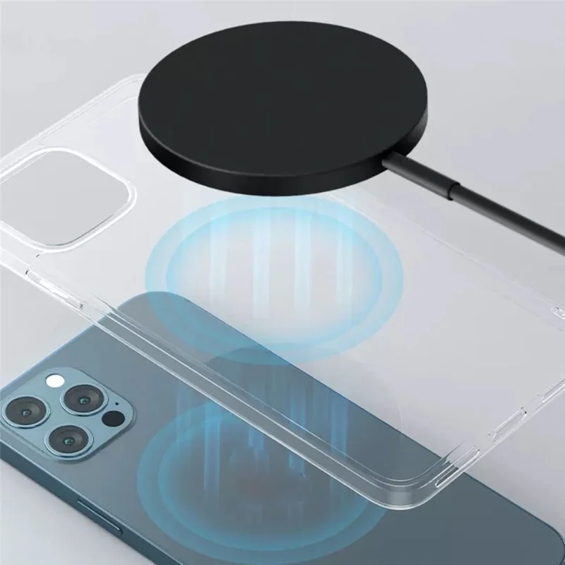 C12 Type-C Cable Round Magnetic Wireless Charger Phone Charging Pad - White