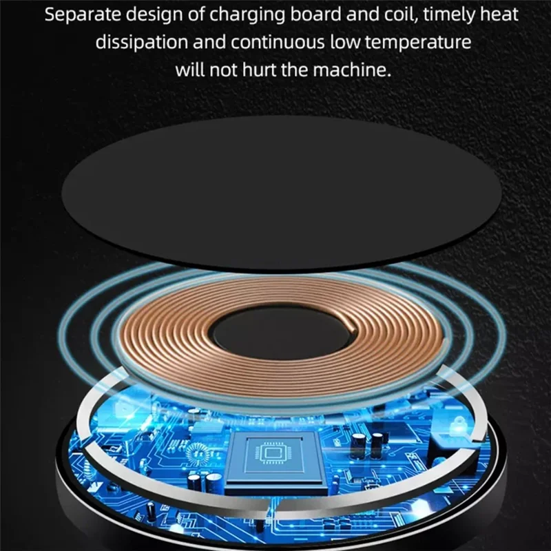 C12 Type-C Cable Round Magnetic Wireless Charger Phone Charging Pad - White