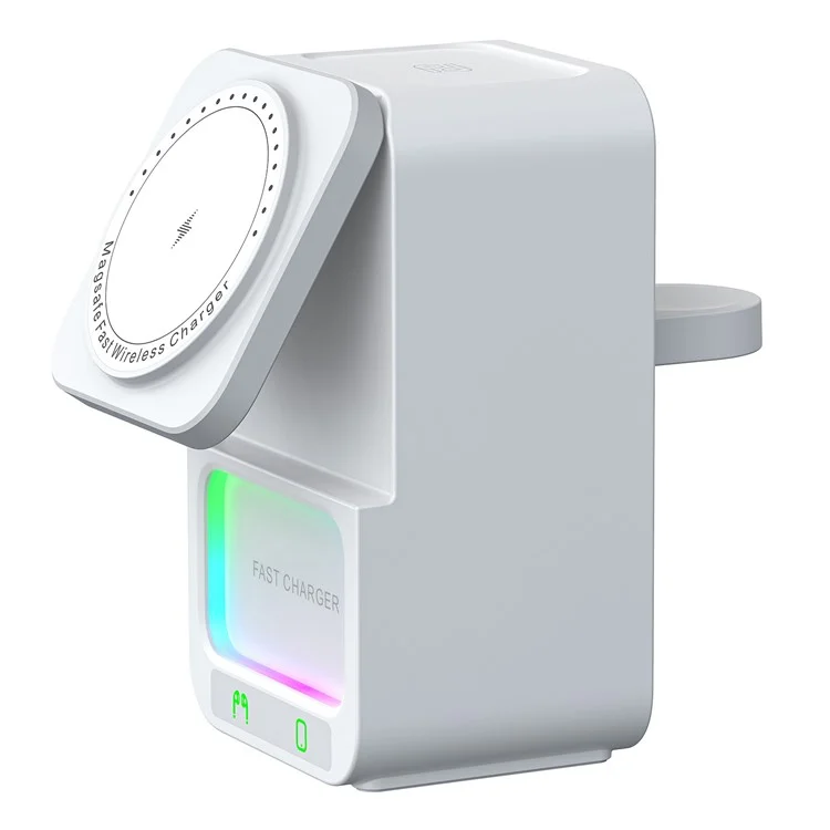 DH19 5 in 1 Bluetooth-compatible Speaker Multi-function Wireless Charger Dock for Apple Watch / Mobile Phone / TWS Earbuds - White