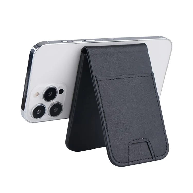 FLD-F5 3-in-1 Magnetic Wireless Charger Bold de Tarjeta Plegable Bolsa de Teléfono Móvil - Negro