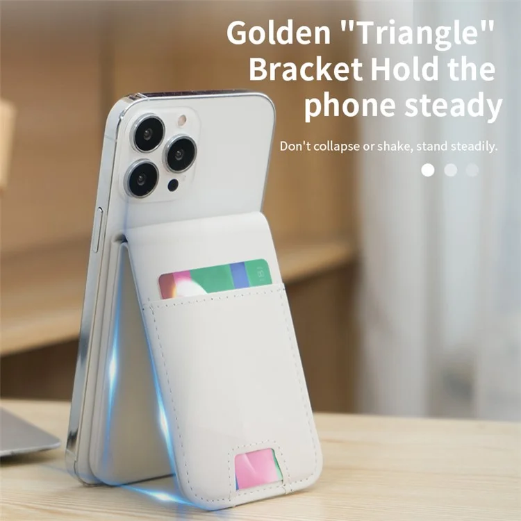 FLD-F5 3-in-1 Magnetic Wireless Charger Bold de Tarjeta Plegable Bolsa de Teléfono Móvil - Negro