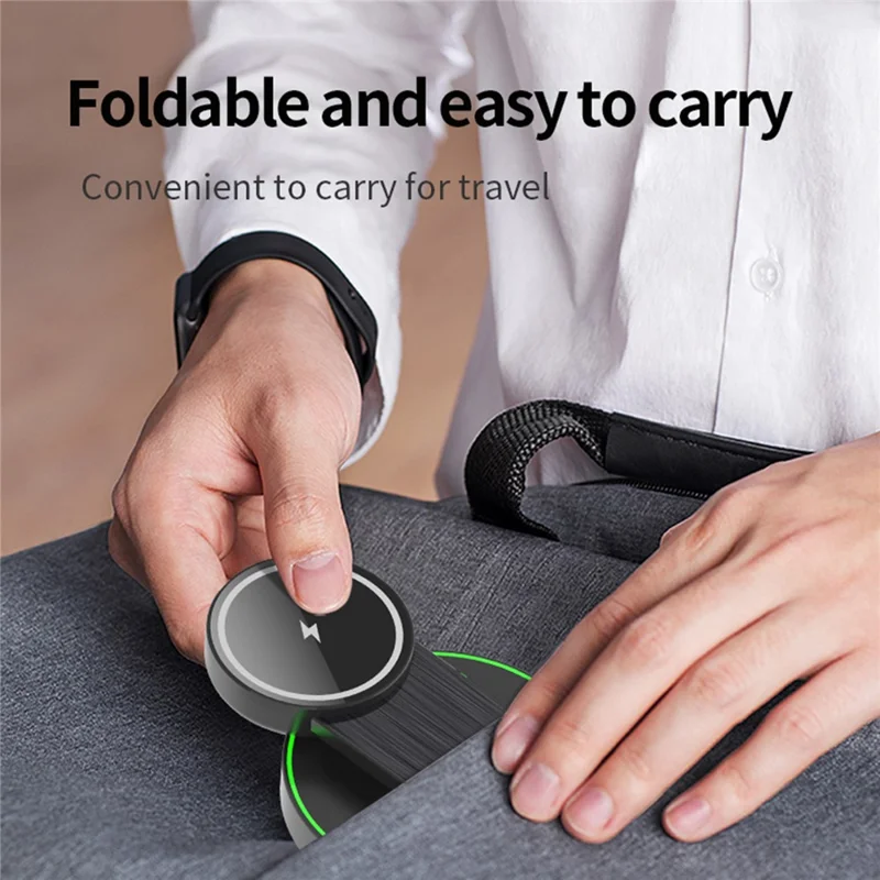 L9 15 W Magnetisk Trådløs Oplader, Foldbar Opladestand til Apple-enheder - Hvid