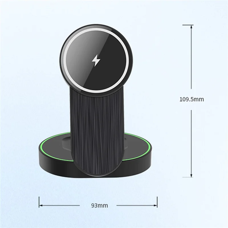 L9 15 W Magnetisk Trådløs Oplader, Foldbar Opladestand til Apple-enheder - Hvid