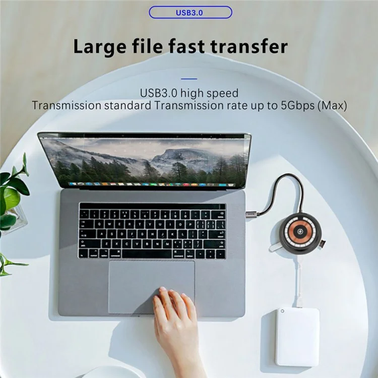 Bulk Purchasing QXF-2302b 7-in-1 Type-C Hub Magneitc Wireless Charger PD 100W Docking Station