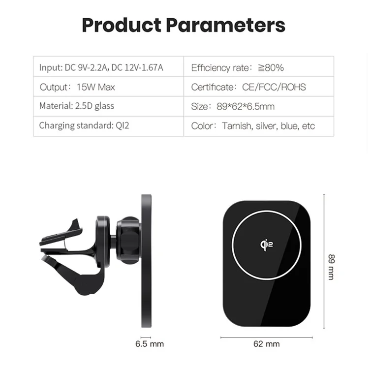 Bulk Purchasing CW12M 15W Qi2 Magnetic Wireless Charger Car Air Vent Phone Charging Bracket