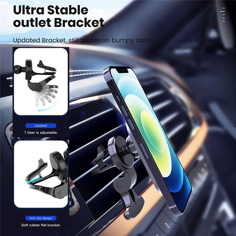 Bulk Purchasing CW12M 15W Qi2 Magnetic Wireless Charger Car Air Vent Phone Charging Bracket