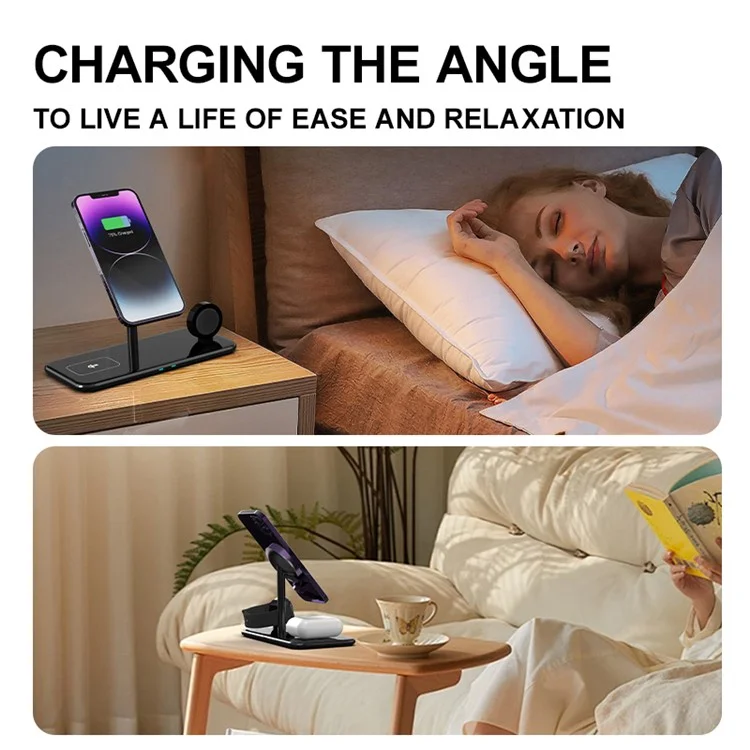 Bulk Purchasing SW12M 3-in-1 Magnetic QI2 Metal Wireless Charger Phone Earphone Smartwatch Charging Stand