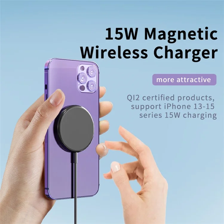 Bulk Purchasing MW06M 15W Magnetic Wireless Charger Phone Charging Pad - Black