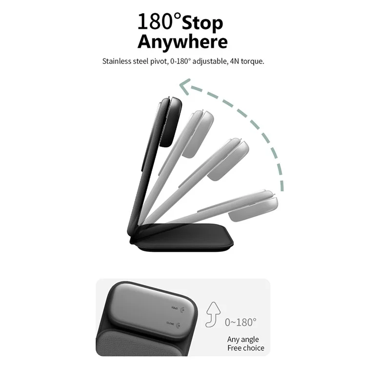 Bulk Purchasing pw08M Magnetic 3-in-1 Foldable Leather Phone Earphone Watch QI2 Wireless Charger