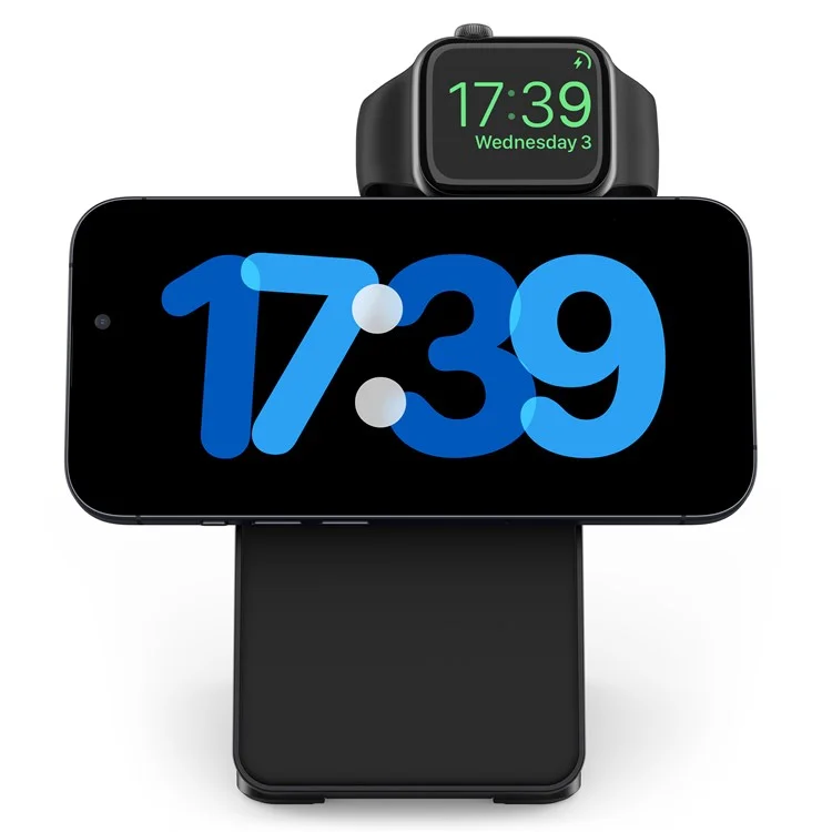 Acquisto all'ingrosso YF-M8 Qi2 Certified Telaio in lega di alluminio 3 in 1 Caricatore wireless pieghevole magnetico da 15W - Nero
