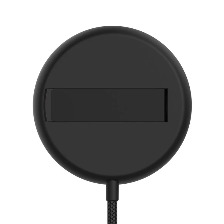Großeinkauf YF-M3C für iPhone 15-12 Qi2-zertifiziertes Aluminium-Legierungs-Ladegerät mit 15 W max. magnetischer kabelloser Ladestation mit Halterung - Schwarz