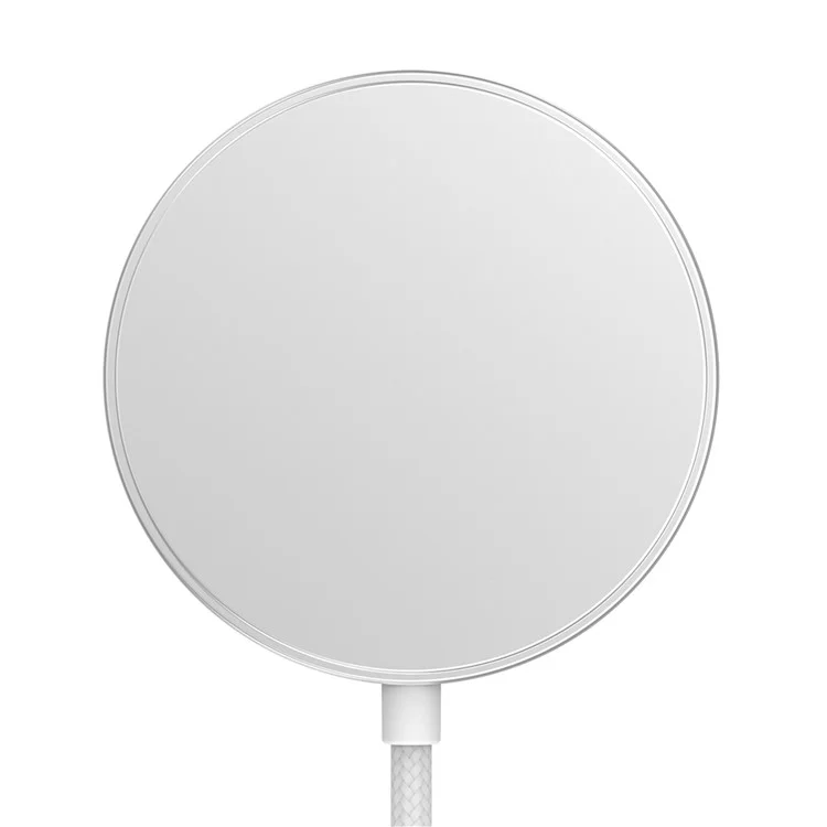 Caricatore wireless magnetico in lega di alluminio certificato Qi2, 15W max, per iPhone 15-12 - Bianco