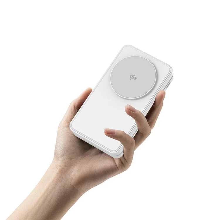 Comprar en grandes cantidades el banco de energía magnético plegable de 10000 mAh certificado Qi2 para iPhone, AirPods, Apple Watch - Blanco