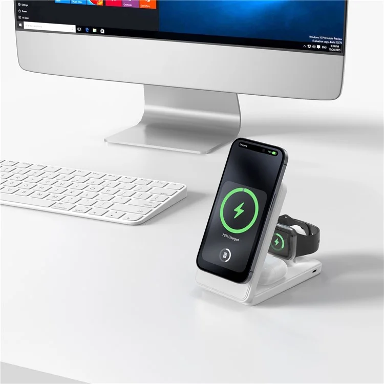 Comprar en grandes cantidades el banco de energía magnético plegable de 10000 mAh certificado Qi2 para iPhone, AirPods, Apple Watch - Blanco