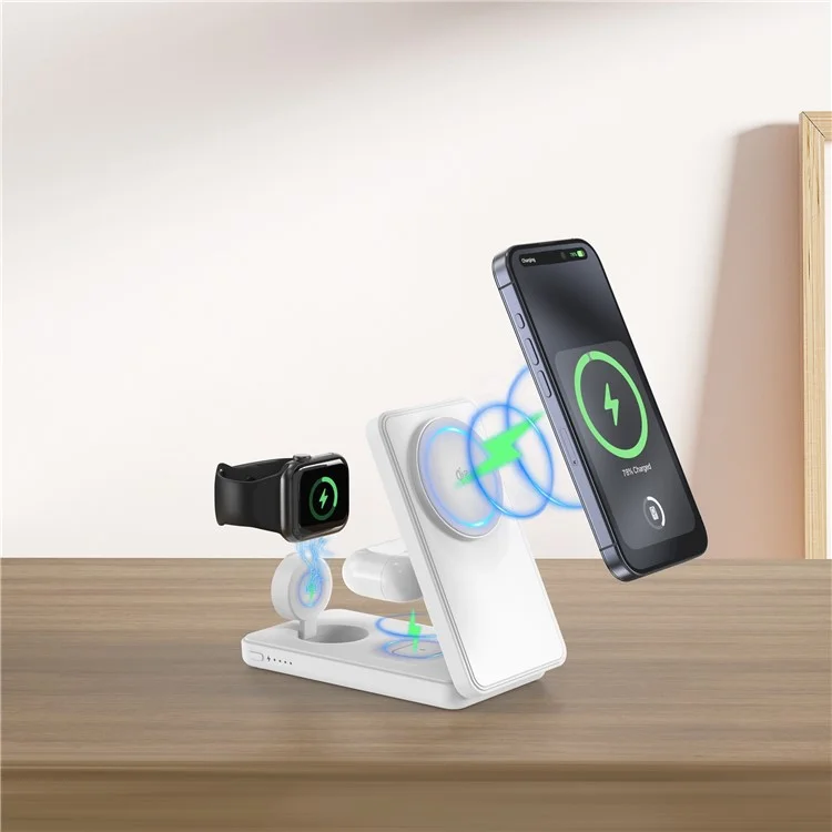 Comprar en grandes cantidades el banco de energía magnético plegable de 10000 mAh certificado Qi2 para iPhone, AirPods, Apple Watch - Blanco