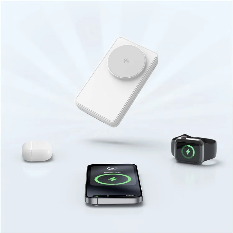 Comprar en grandes cantidades el banco de energía magnético plegable de 10000 mAh certificado Qi2 para iPhone, AirPods, Apple Watch - Blanco