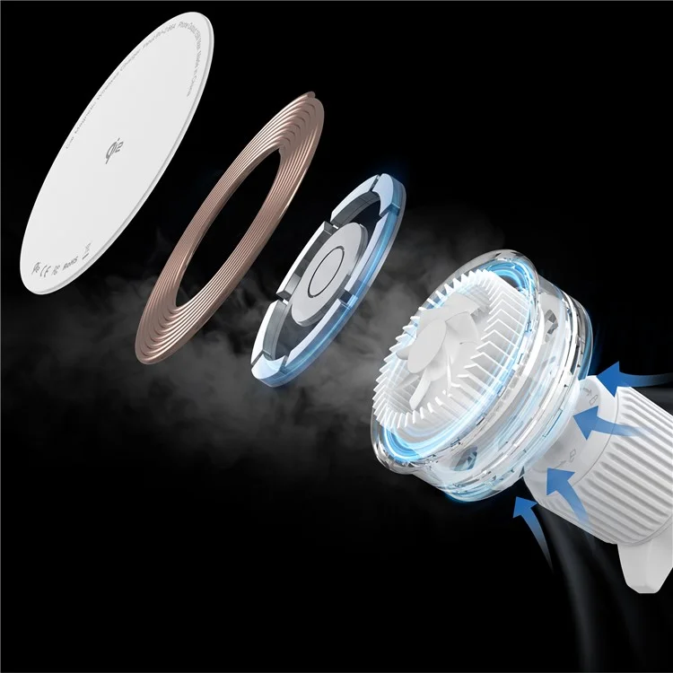 Achat en gros de chargeur sans fil magnétique pour voiture M32 Qi2 certifié 15W avec support de montage sur bouche d'aération et câble de 1m pour iPhone - Blanc