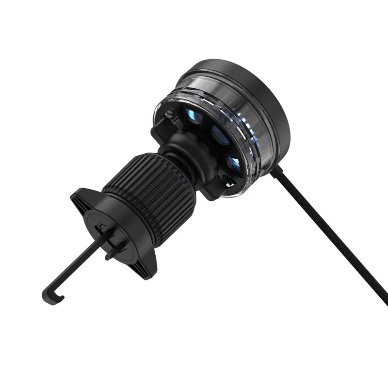 Caricatore wireless magnetico per auto con supporto per presa d'aria, certificato Qi2, 15W, con cavo da 1m per iPhone - Nero