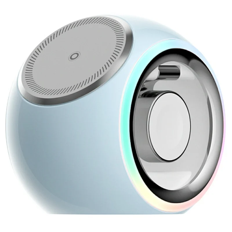 KL-CD70 Cápsula espacial colorida 3 em 1 carregador sem fio magnético para telefone, fones de ouvido e relógio - Azul