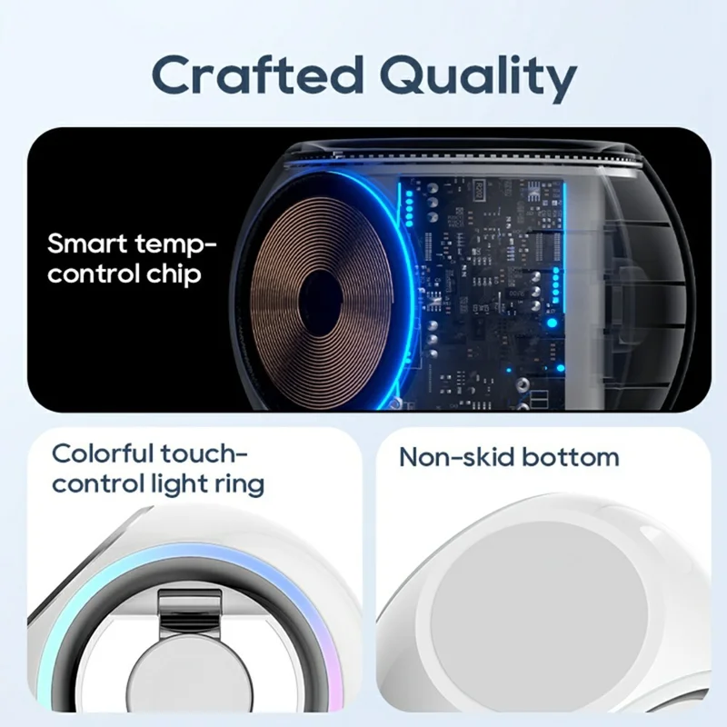 KL-CD70 Cápsula espacial colorida 3 em 1 carregador sem fio magnético para telefone, fones de ouvido e relógio - Azul