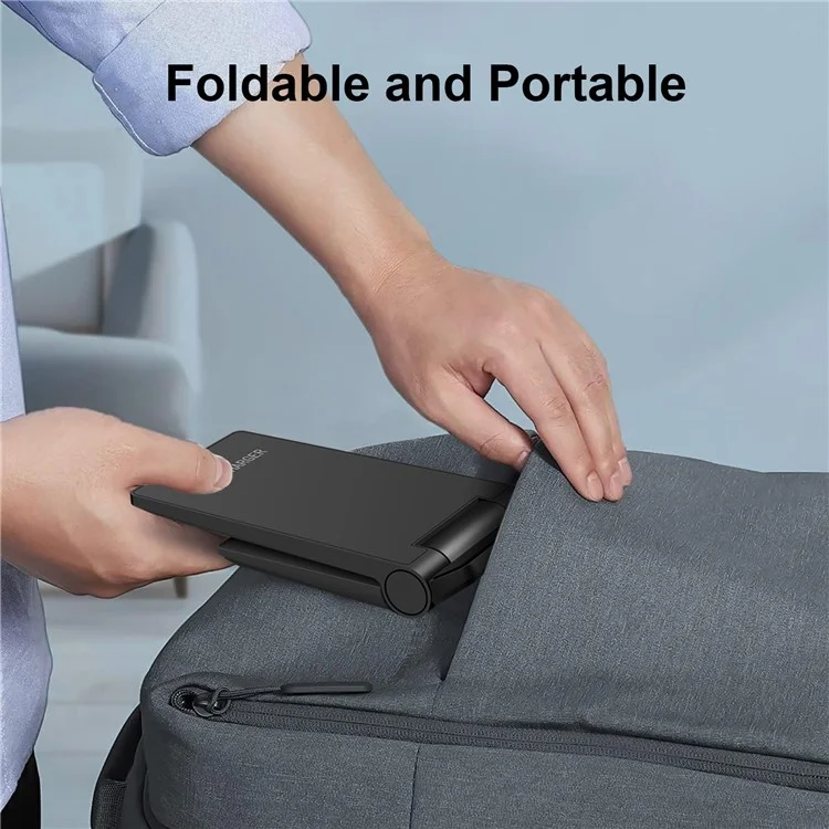 B716 2-in-1 15W Max Wireless Charger for Phone and Earphones Foldable Charging Stand - Black