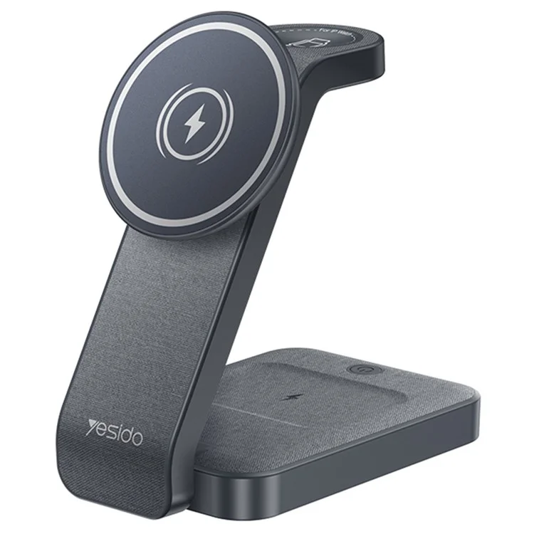 Soporte de carga plegable YESIDO DS26 con luz nocturna, carga inalámbrica magnética para teléfono, reloj y auriculares