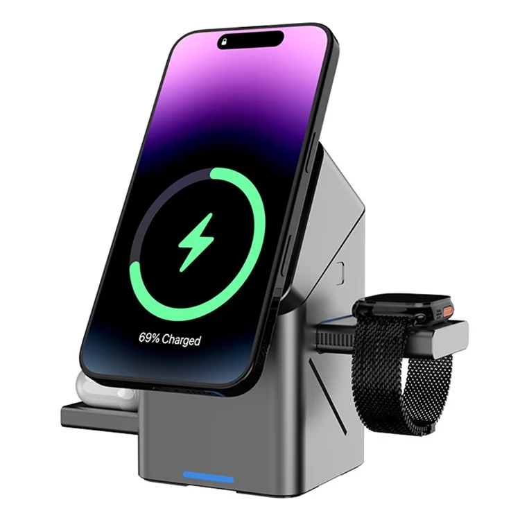 Y506 3-in-1 magnetische kabellose Ladestation für Handy, Uhr und Ohrhörer
