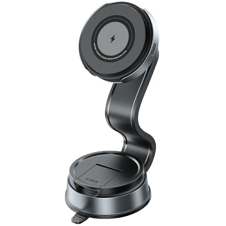 WEKOME WP-U209 Saugnapf-Autoladegerät 15W drehbarer magnetischer kabelloser Ladehalterung für Mobiltelefone
