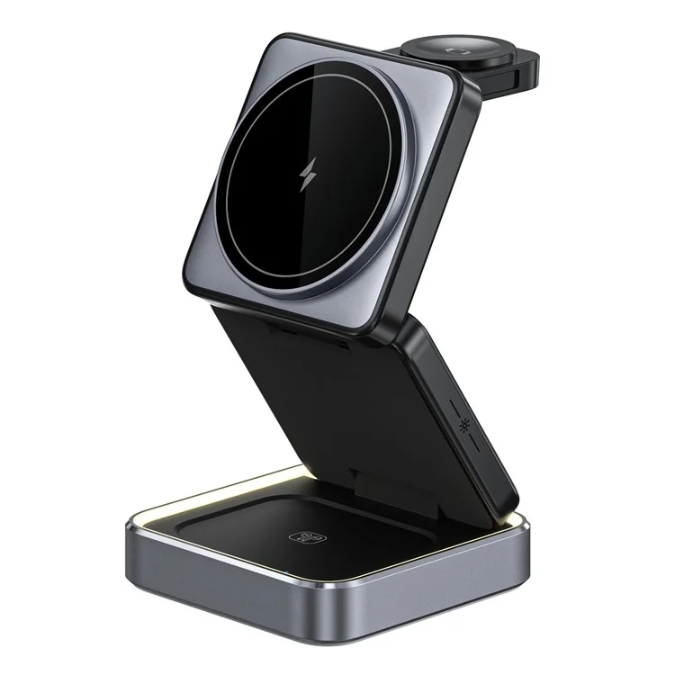 W90 3 in 1 Foldable Magnetic Wireless Charging Stand Phone Watch Earphone Charger
