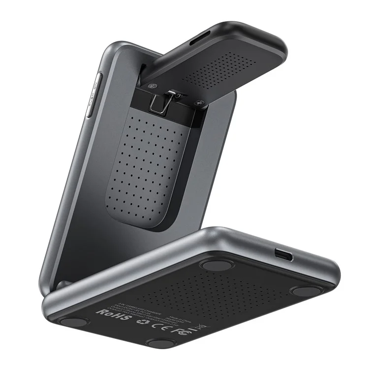 W93 Aluminum Alloy Magnetic Foldable 3 in 1 Wireless Charger Stand for iPhone  /  Apple Watch  /  AirPods