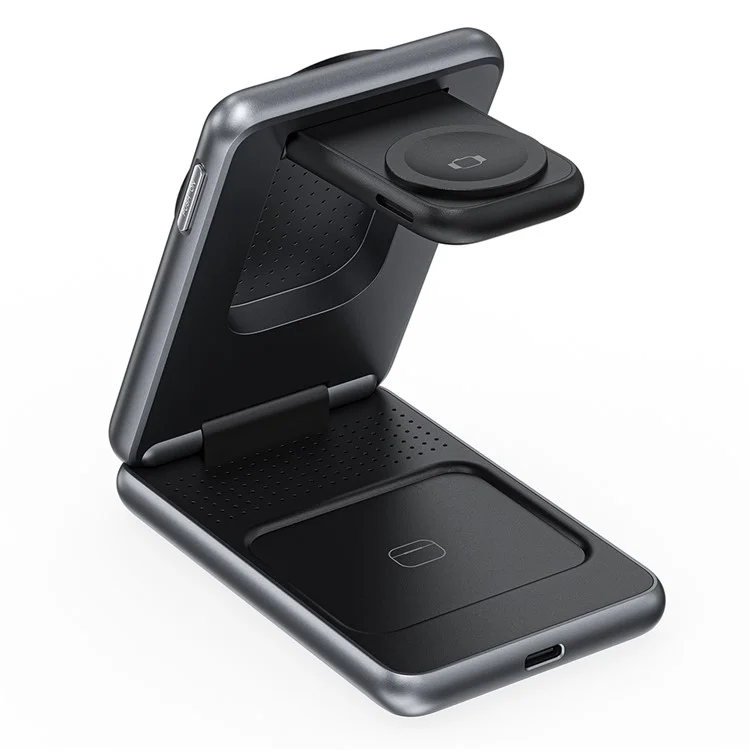 Bulk Purchasing W93 Aluminum Alloy Magnetic Wireless Charger Foldable 3 in 1 Phone Watch Earphone Charging Stand