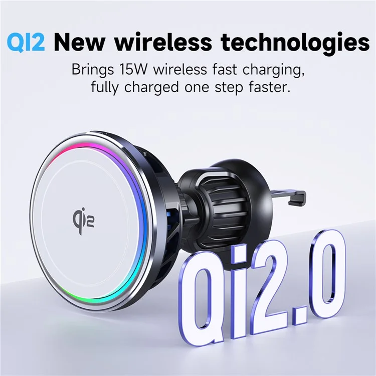 Masseneinkauf S21R Qi2 15W Kfz-Wireless-Ladegerät Telefonkühlung Lüftungshalterung - Weiß