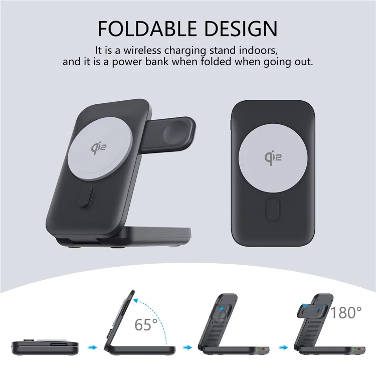 Carregador portátil de compra em volume MP05 de 10000mAh, carregador sem fio magnético Qi2 de 15W para telefone, relógio e fone de ouvido - painel branco redondo - branco