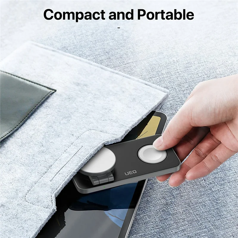 Stazione di ricarica wireless 3 in 1 compatibile con MagSafe, supporto pieghevole per caricabatterie per iPhone 15-12 / Apple Watch / AirPods - Nero / Bianco