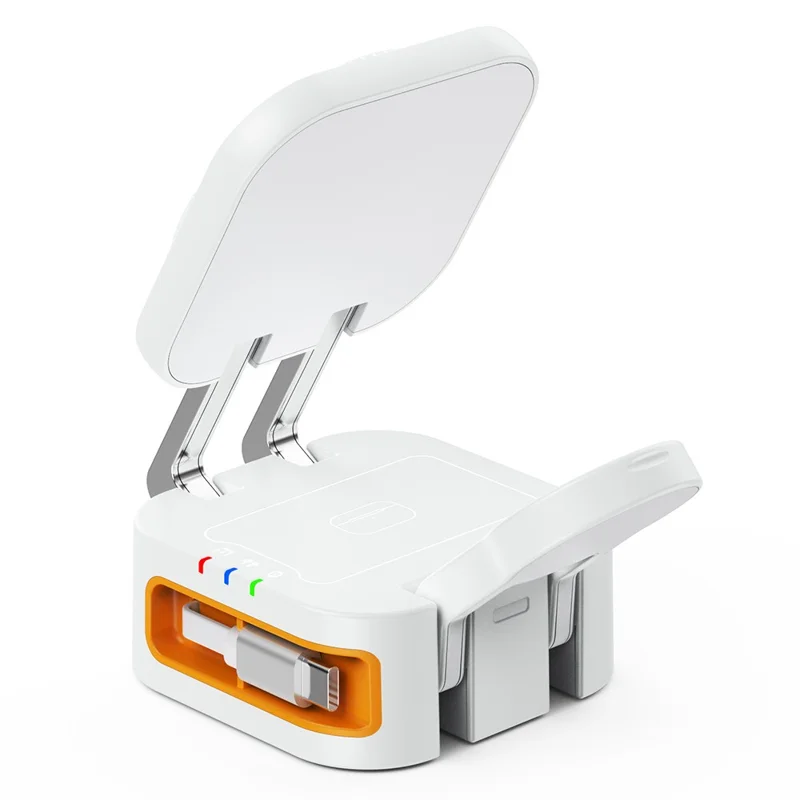 CYJ-10 3 In 1 15W Wireless Charger with Retractable Type C Cable for iPhone / Apple Watch / AirPods Foldable Charging Station - White