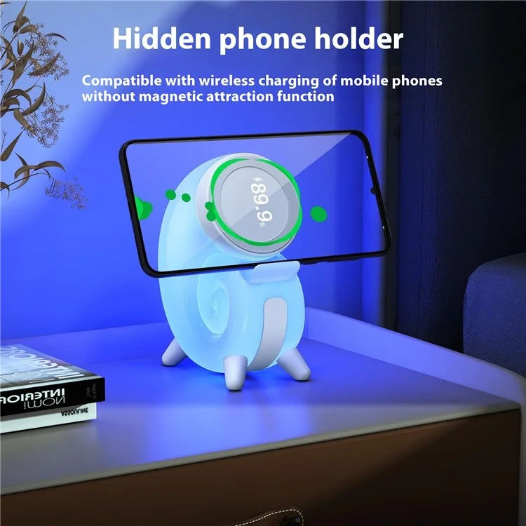 N70-C Magnetic Wireless Charging Stand Touch Control Conch Shape Multi Color Night Light